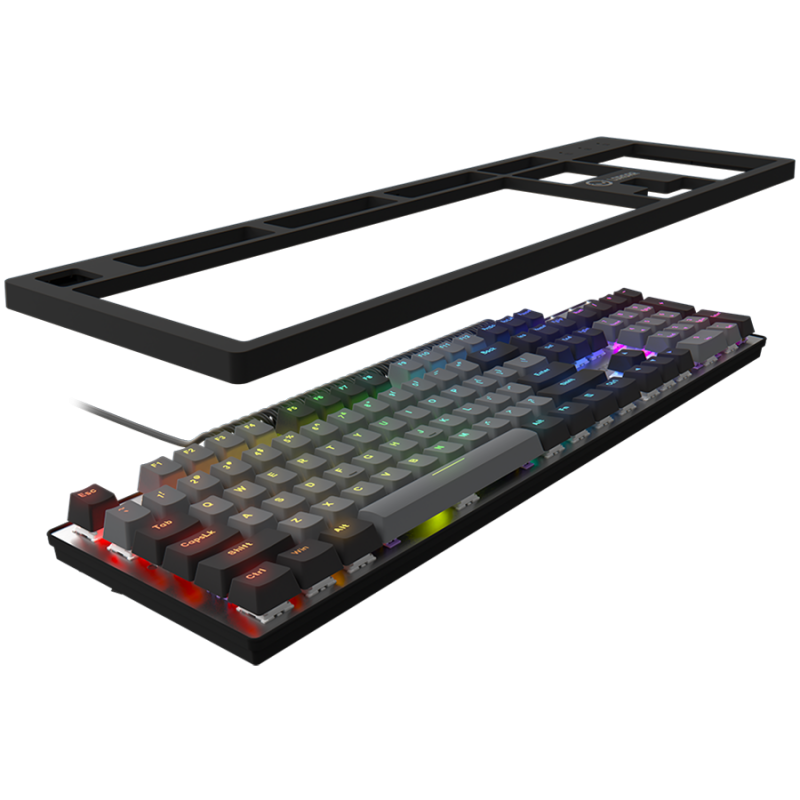 LORGAR Azar 514, Wired mechanical gaming keyboard, RGB backlight, 1680000 colour variations, 18 modes, keys number: 104, 50M clicks, linear