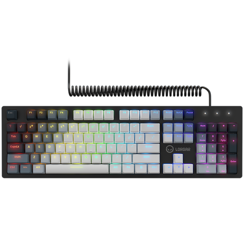 LORGAR Azar 514, Wired mechanical gaming keyboard, RGB backlight, 1680000 colour variations, 18 modes, keys number: 104, 50M clicks, linear