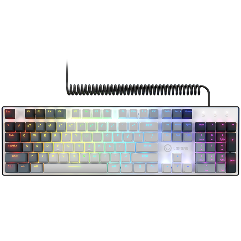 LORGAR Azar 514, Wired mechanical gaming keyboard, RGB backlight, 1680000 colour variations, 18 modes, keys number: 104, 50M clicks, linear