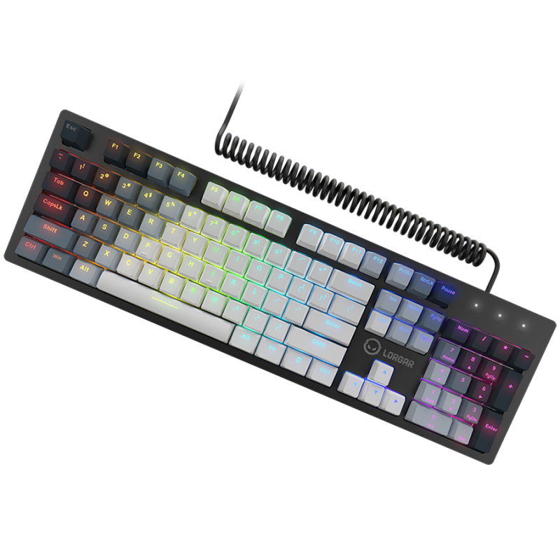 LORGAR Azar 514, Wired mechanical gaming keyboard, RGB backlight, 1680000 colour variations, 18 modes, keys number: 104, 50M clicks, linear