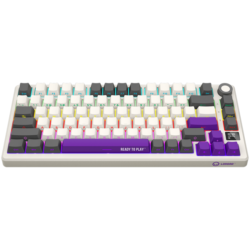 LORGAR KBP7075W, Wireless 75% Mechanical Gaming Keyboard Pro, Beige, EN layout, LRG-KBP7075W-RT-US