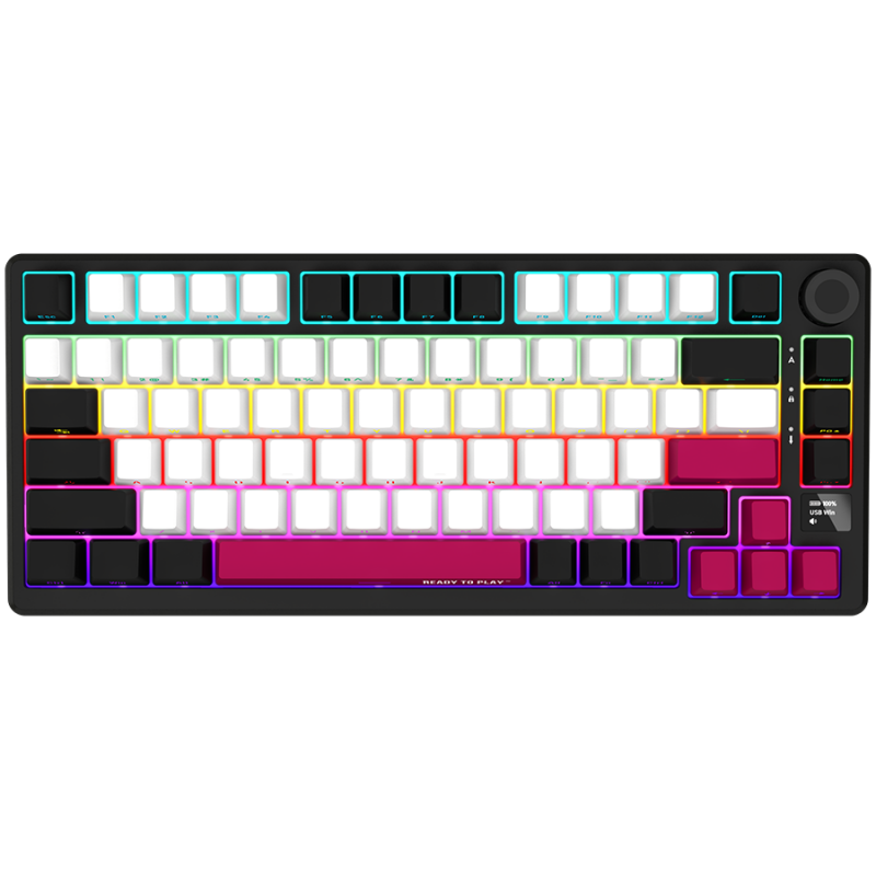 LORGAR KBP7075W, Wireless 75% Mechanical Gaming Keyboard Pro, Black/red, EN layout, LRG-KBP7075W-BK-US