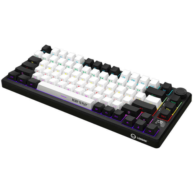 LORGAR KBP7075W, Wireless 75% Mechanical Gaming Keyboard Pro, Black/red, EN layout, LRG-KBP7075W-BK-US