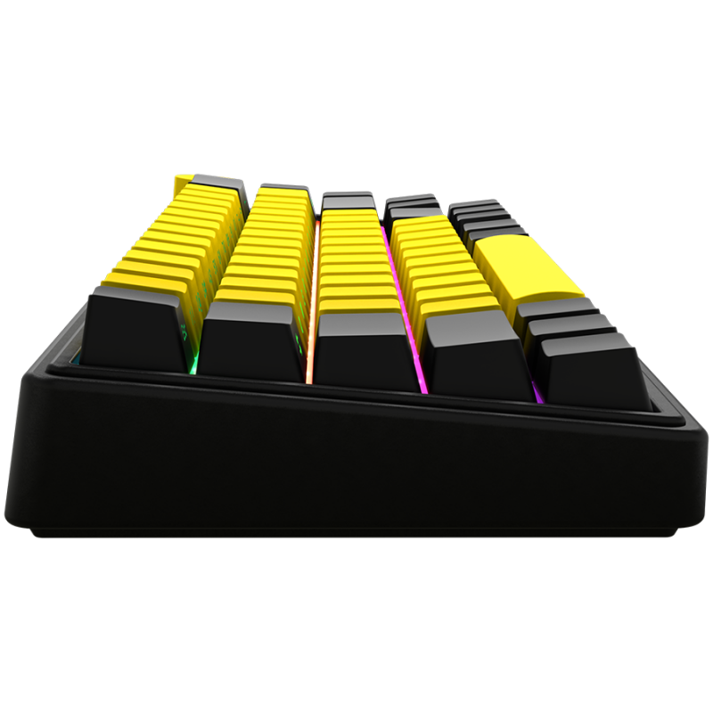 LORGAR KBP70MW, Wireless 65% Mechanical Gaming Keyboard Pro, Black/yellow, EN layout, LRG-KBP70MW-YL-US