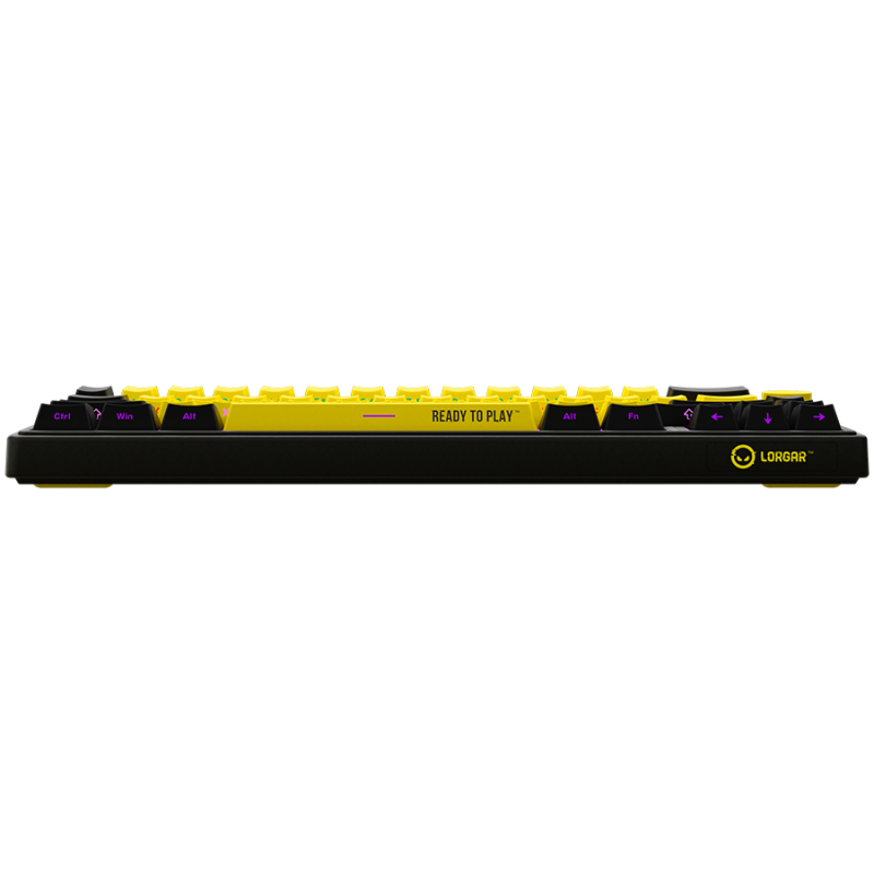 LORGAR KBP70MW, Wireless 65% Mechanical Gaming Keyboard Pro, Black/yellow, EN layout, LRG-KBP70MW-YL-US