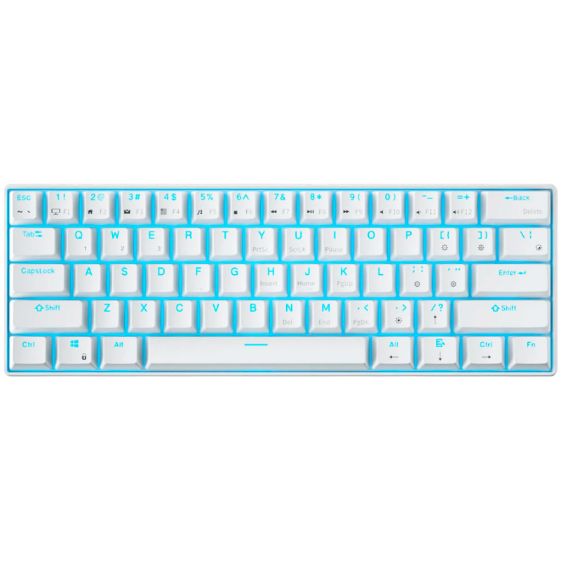 ROYAL KLUDGE RK61 White Gaming Keyboard Red switch