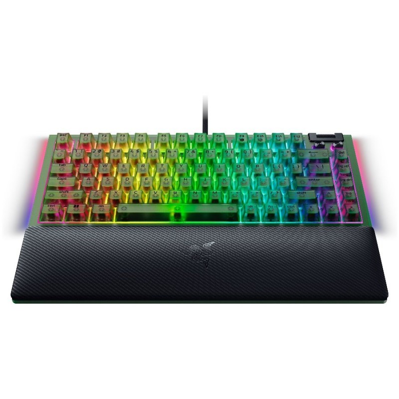 Razer BlackWidow V4 75% Phantom Green Edition, US Layout, Razer Chroma RGB, Hot-swappable Design, Detachable Type C Cable, PCB & Case sound