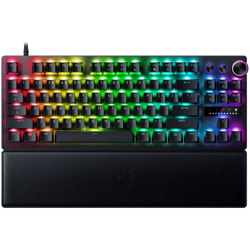 Razer Huntsman V3 Pro Tenkeyless, Gaming keyboard, Analog Optical Switch gen2, Razer Chroma RGB, Magnetic Firm Leatherette Wrist Rest