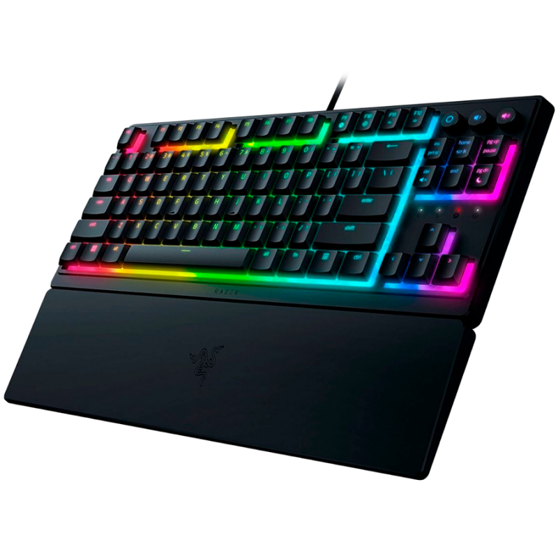 Razer Ornata V3 Tenkeyless, Low Profile Gaming Keyboard, US Layout, 8 Razer Chroma™ RGB Lighting Zones, Dedicated Media Keys, UV-coated