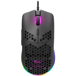 CANYON,Gaming Mouse with 7 programmable buttons, Pixart 3519 optical sensor, 4 levels of DPI and up to 4200, 5 million times key life, 1.65m Ultraweave cable, UPE feet and colorful RGB lights, Black, size:128.5x67x37.5mm, 105g