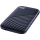 WD My Passport External SSD 1TB USB 3.2, Midnight Blue, 1050MB/s Read, 1000MB/s Write, PC & Mac Compatiable-WDBAGF0010BBL-WESN