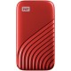 WD My Passport External SSD 1TB USB 3.2, Red, 1050MB/s Read, 1000MB/s Write, PC & Mac Compatiable-WDBAGF0010BRD-WESN