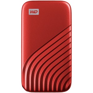 WD My Passport External SSD 2TB USB 3.2, Red, 1050MB/s Read, 1000MB/s Write, PC & Mac Compatiable