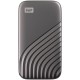WD My Passport External SSD 2TB USB 3.2, Space Gray, 1050MB/s Read, 1000MB/s Write, PC & Mac Compatiable-WDBAGF0020BGY-WESN