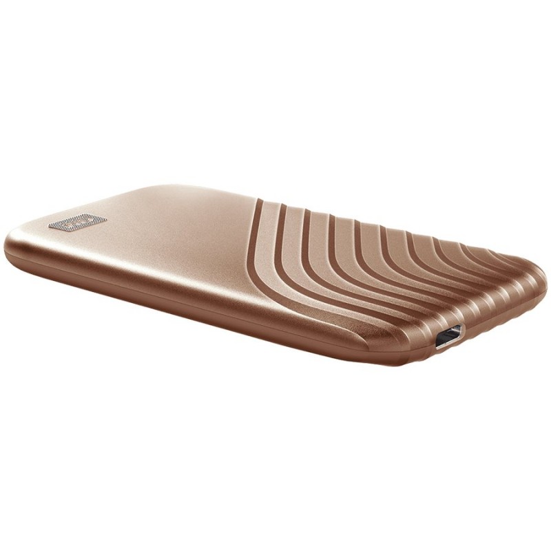 WD My Passport External SSD 500GB, USB 3.2, Gold, 1050MB/s Read, 1000MB/s Write, PC & Mac Compatiable-WDBAGF5000AGD-WESN