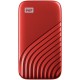 WD My Passport External SSD 500GB, USB 3.2, Red, 1050MB/s Read, 1000MB/s Write, PC & Mac Compatiable-WDBAGF5000ARD-WESN