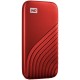 WD My Passport External SSD 500GB, USB 3.2, Red, 1050MB/s Read, 1000MB/s Write, PC & Mac Compatiable-WDBAGF5000ARD-WESN