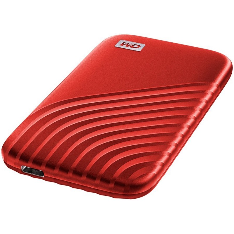 WD My Passport External SSD 500GB, USB 3.2, Red, 1050MB/s Read, 1000MB/s Write, PC & Mac Compatiable-WDBAGF5000ARD-WESN