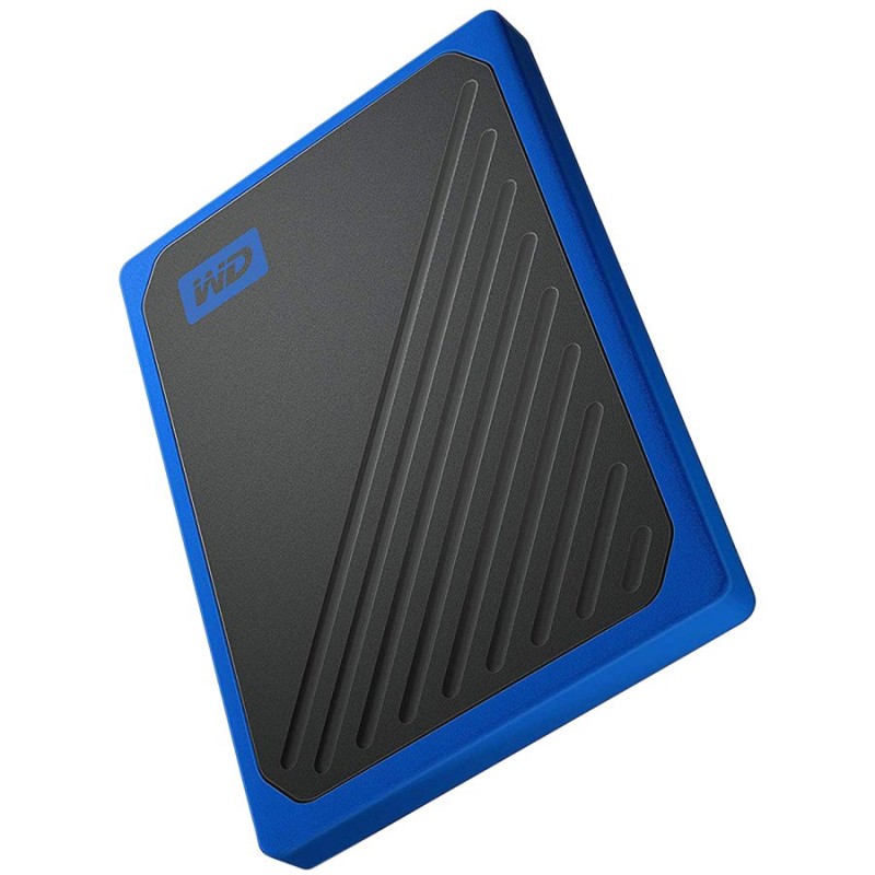 WD My Passport Go 1TB External SSD, USB 3.0, Read/Write: 400 / 400 MB/s, Black w/Cobalt trim-WDBMCG0010BBT-WESN
