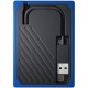 WD My Passport Go 1TB External SSD, USB 3.0, Read/Write: 400 / 400 MB/s, Black w/Cobalt trim-WDBMCG0010BBT-WESN