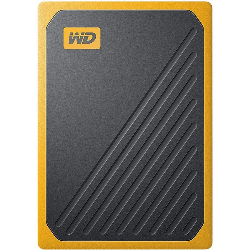 WD My Passport Go 1TB External SSD, USB 3.0, Read/Write: 400 / 400 MB/s, Black w/Amber trim-WDBMCG0010BYT-WESN