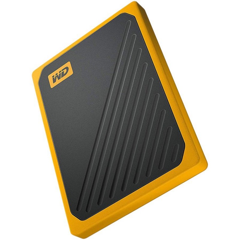 WD My Passport Go 1TB External SSD, USB 3.0, Read/Write: 400 / 400 MB/s, Black w/Amber trim-WDBMCG0010BYT-WESN