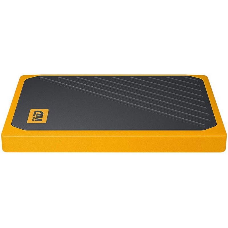 WD My Passport Go 1TB External SSD, USB 3.0, Read/Write: 400 / 400 MB/s, Black w/Amber trim-WDBMCG0010BYT-WESN