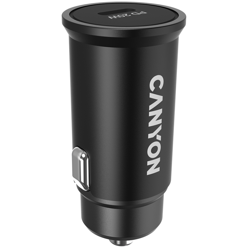 Canyon, PD 20W Pocket size car charger, input: DC12V-24V, output: PD20W, support iPhone12 PD fast charging, Compliant with CE RoHs