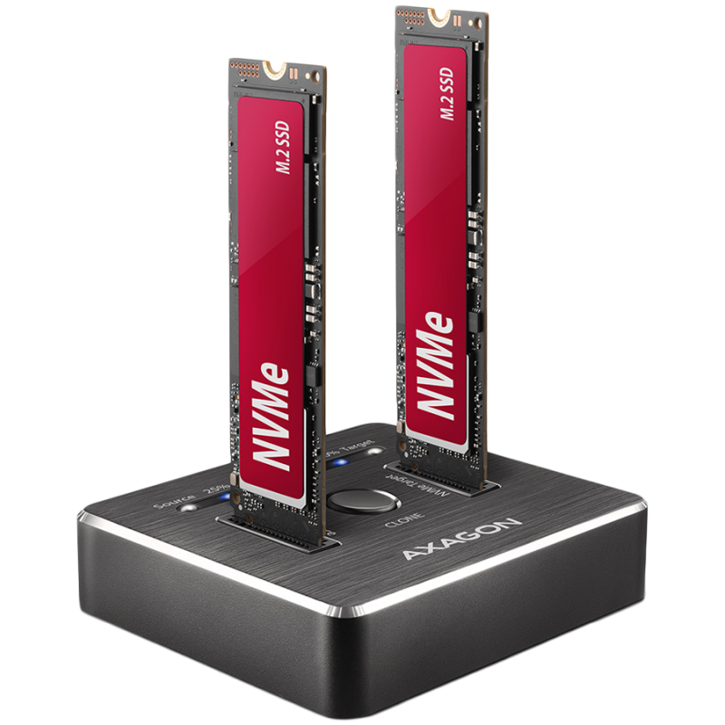 AXAGON ADSA-M2C DUAL NVMe CLONE MASTER DOCK SuperSpeed USB-C 10 Gbps docking station, ADSA-M2C