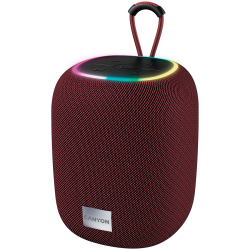 CANYON BSP-8, Bluetooth Speaker, BT V5.2, BLUETRUM AB5362B, TF card support, Type-C USB port, 1800mAh polymer battery, Max Power 10W, Red, cable length 0.50m, 110*110*135mm, 0.57kg