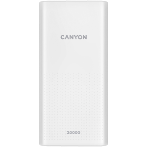 CANYON  PB-2001 Power bank 20000mAh Li-poly battery, Input 5V/2A , Output 5V/2.1A(Max) , 144*69*28.5mm, 0.440Kg, white