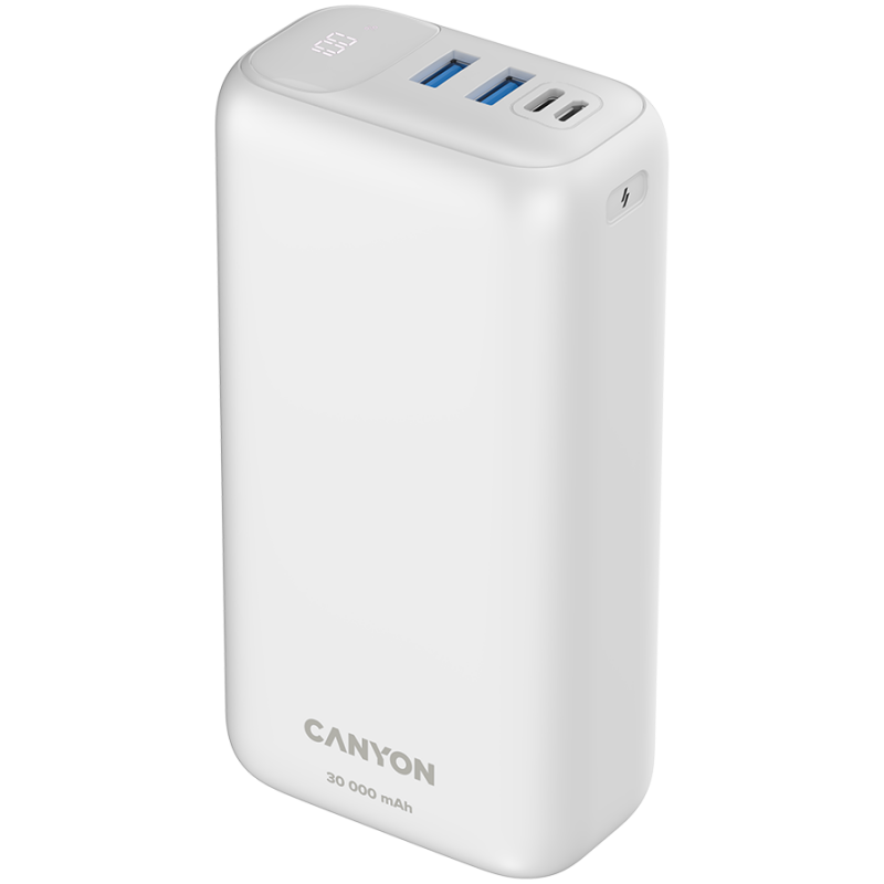 CANYON PB - 301 Power bank 30000mAh Li-poly battery, Input Micro: DC5V/2A, 9V/2A Input Type c PD ： DC5V/3A, 9V/2A， Output Type C