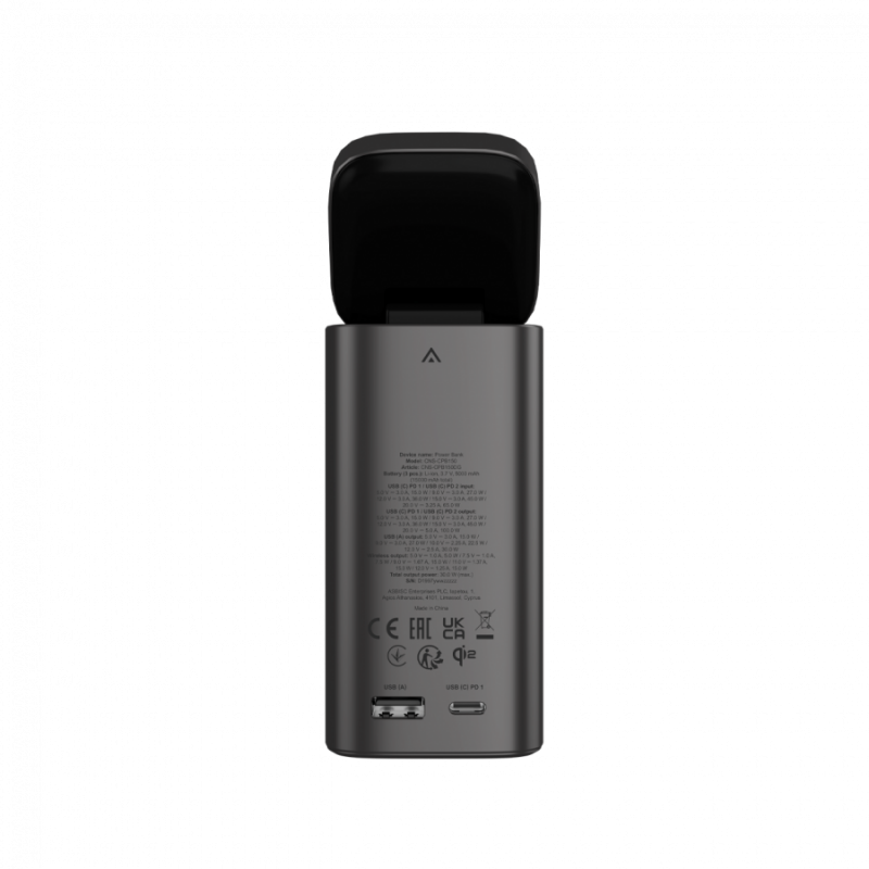 CANYON Qi2 magnetic power bank OnPower 150 15000mAh Aluminium Dark grey