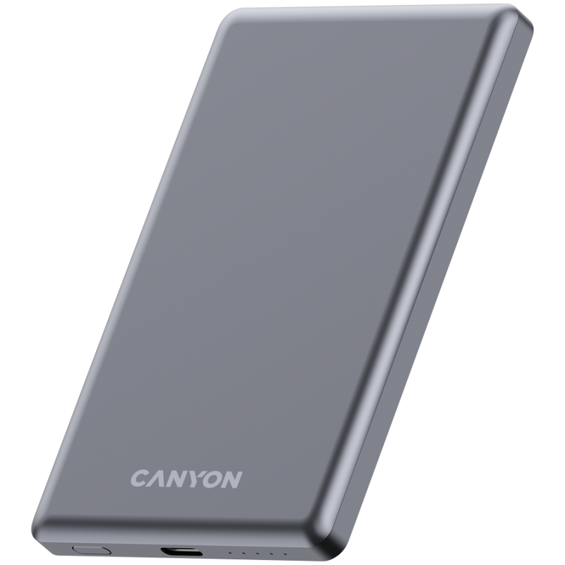 CANYON power bank OnPower 505 slim Magsafe 5000 mAh PD20W Dark Grey, CNS-CPB505DG