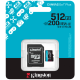 KINGSTON 512GB microSDXC Canvas Go Plus Gen4 200MB/s A2 U3 V30 Card + Adapter, SDCG4/512GB