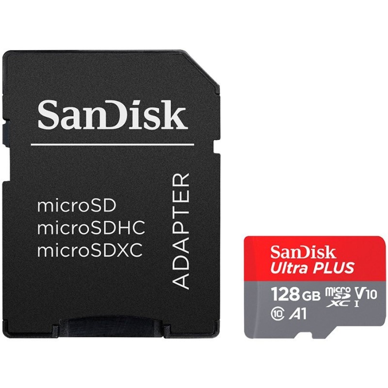 SANDISK 128GB microSDHC Card with Adapter-SDSQQNR-128G-GN6IA