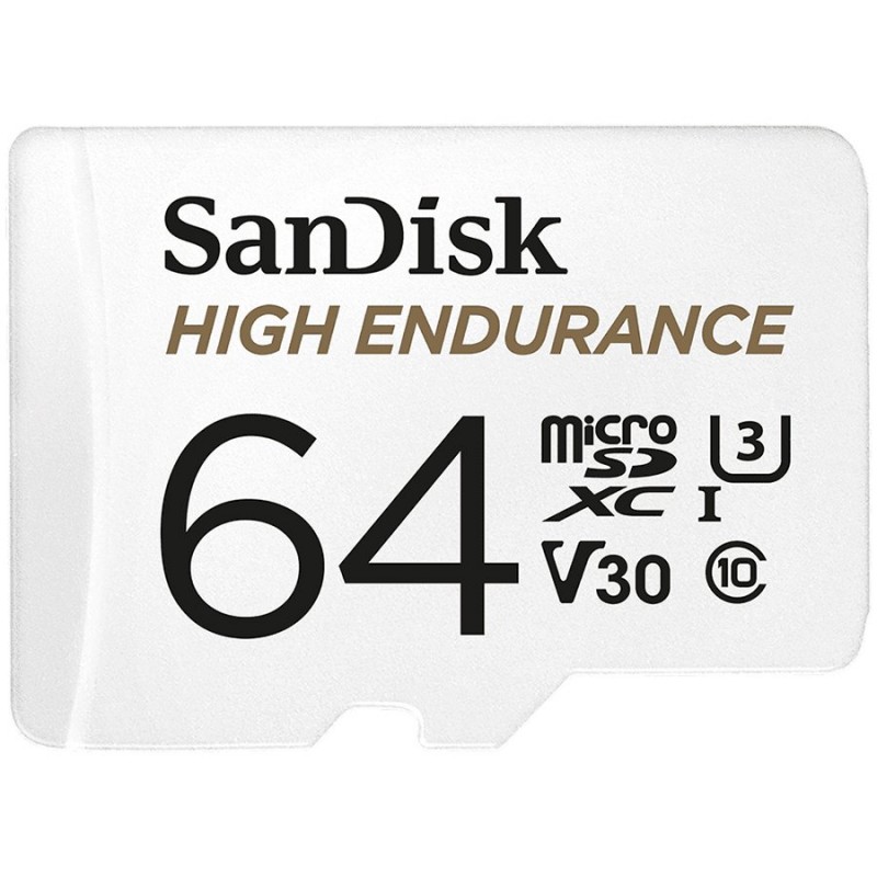 SANDISK 64GB MAX ENDURANCE microSDHC Card with Adapter, SDSQQVR-064G-GN6IA