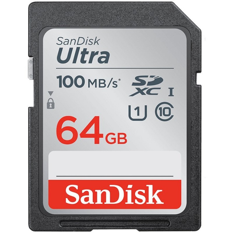 SANDISK Ultra 64GB SDHC  Memory Card 100MB/s, Class 10 UHS-I-SDSDUNR-064G-GN6IN