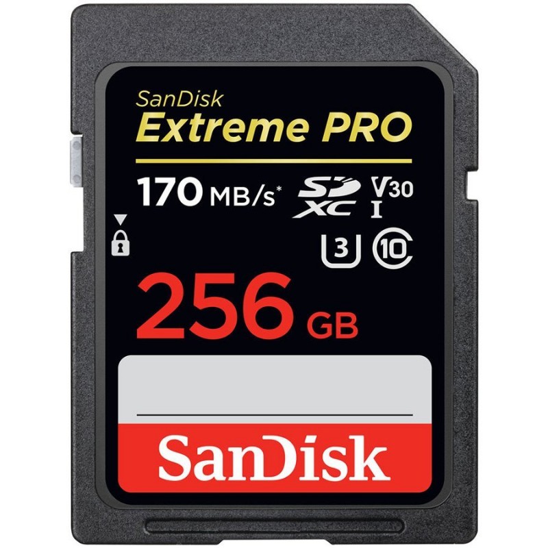 SanDisk Extreme Pro SDXC Card 256GB - 170MB/s V30 UHS-I U3; EAN: 619659170356-SDSDXXY-256G-GN4IN