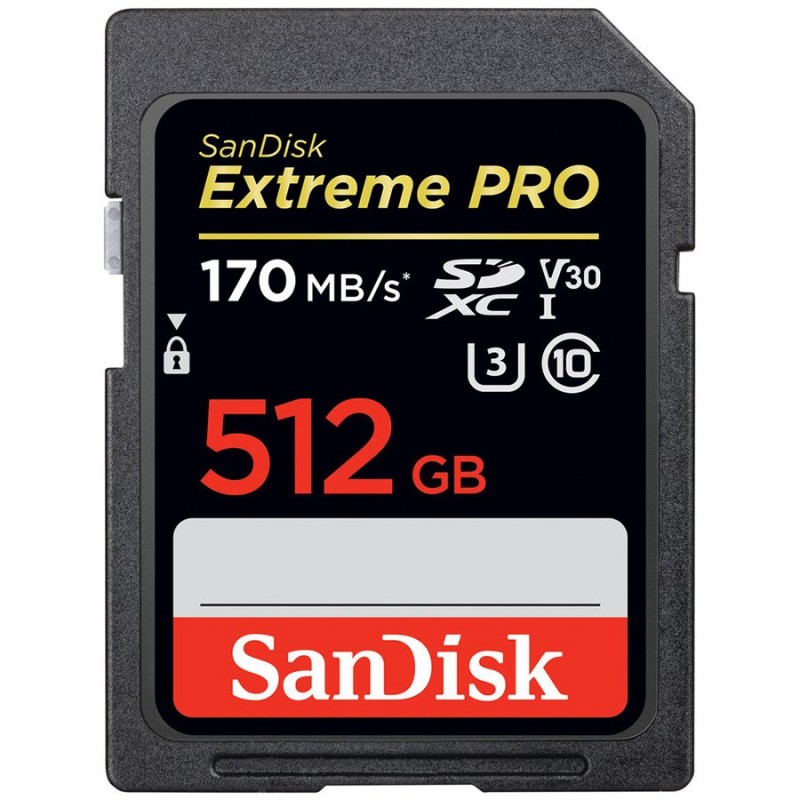SanDisk Extreme Pro SDXC Card 512GB - 170MB/s V30 UHS-I U3; EAN: 619659171148, SDSDXXY-512G-GN4IN