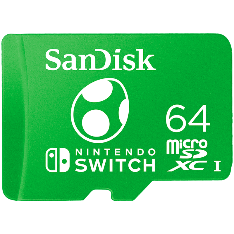 SanDisk Nintendo MicroSDXC UHS-I card for Nintendo Switch, Yoshi Edition- 64GB, Up to 100MB/s read; up to 90MB/s write, EAN: 619659204518