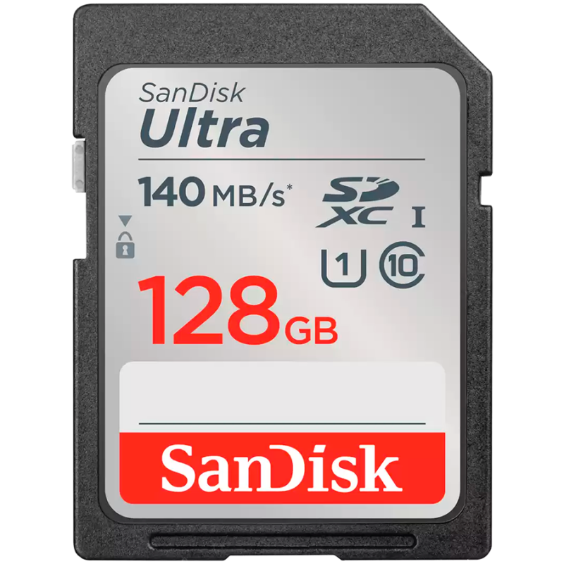 SanDisk Ultra 128GB SDXC Memory Card 140MB/s, EAN: 619659200190, SDSDUNB-128G-GN6IN