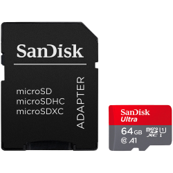 SanDisk Ultra microSDXC 64GB + SD Adapter 140MB/s  A1 Class 10 UHS-I, EAN: 619659200541