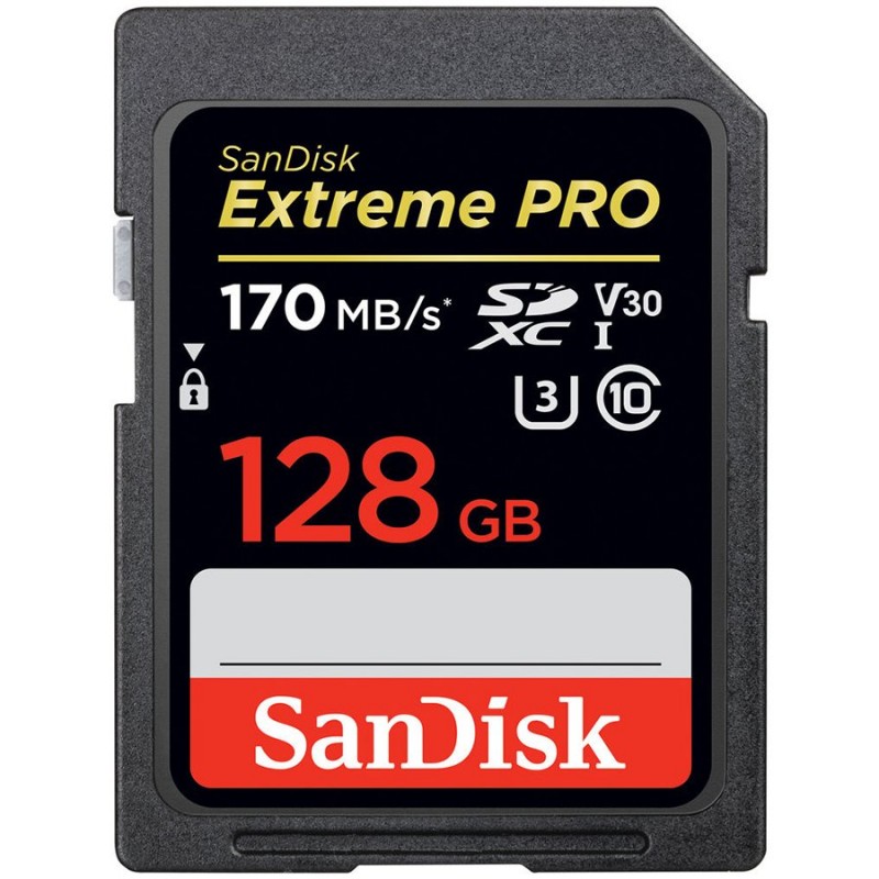 SanDisk Extreme Pro SDXC Card 128GB - 170MB/s V30 UHS-I U3; EAN: 619659170325-SDSDXXY-128G-GN4IN