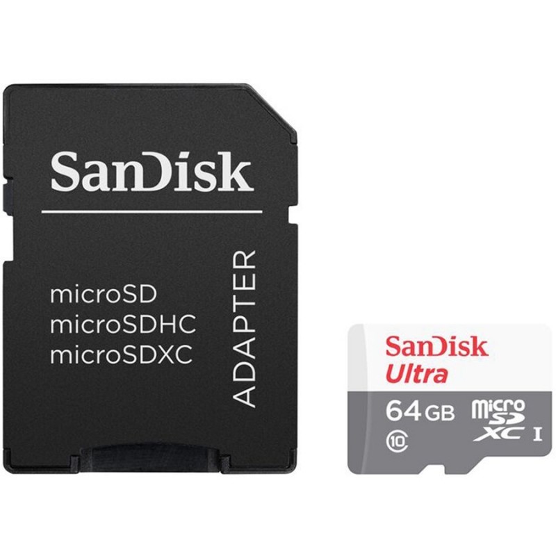 SanDisk Ultra Android microSDXC + SD Adapter 64GB 80MB/s Class 10; EAN: 619659161705-SDSQUNS-064G-GN3MA