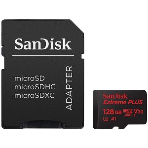 SanDisk Extreme Plus microSDXC 128GB + SD Adapter + Rescue Pro Deluxe 170MB/s A2 C10 V30 UHS-I U3; EAN: 619659169510