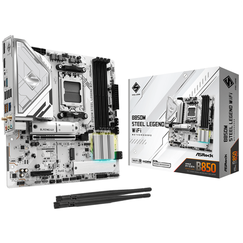 AMD AM5 B850/4DDR5/WIFI, B850M STEEL LEGEND WIFI
