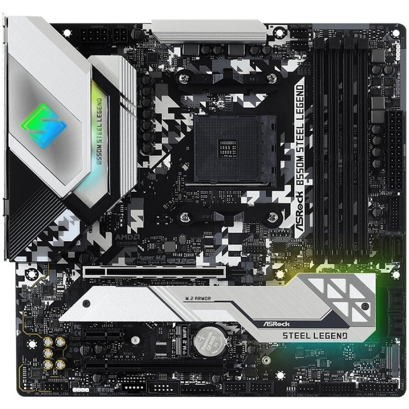 ASROCK B550M STEEL LEGEND, 4xDDR4, HDMI/DP ,PCIe 3.0 x16, PCIe 2.0 x1, 2xM.2, 4 SATA3, USB, 1xCOM Port Header, mATX, oem-B550M_STEEL_LEGEND