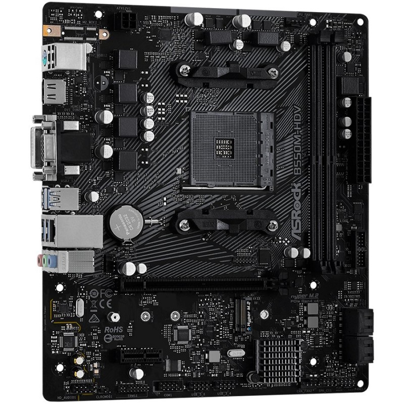 ASROCK MB (AM4, B550, 2xDDR4,1xPCIe x16,1xPCI Ex1, 6xSATA3 , M.2, DP,HDMI,DVI, USB 3.2) ATX, B550M-HDV