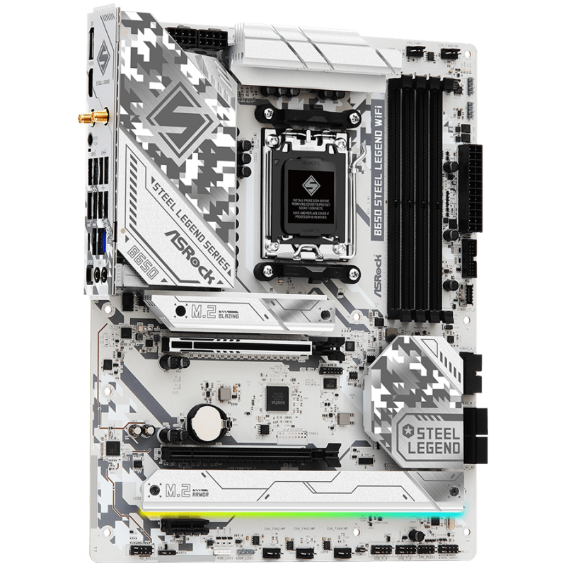 ASROCK MB Desktop B650 Steel Legend, AM5, 4x DDR5, 1x PCIe 5.0 x16, 1x PCIe 3.0 x16, 1x PCIe 4.0 x1  1x Blazing M.2(PCIe Gen5x4), 2x Hyper
